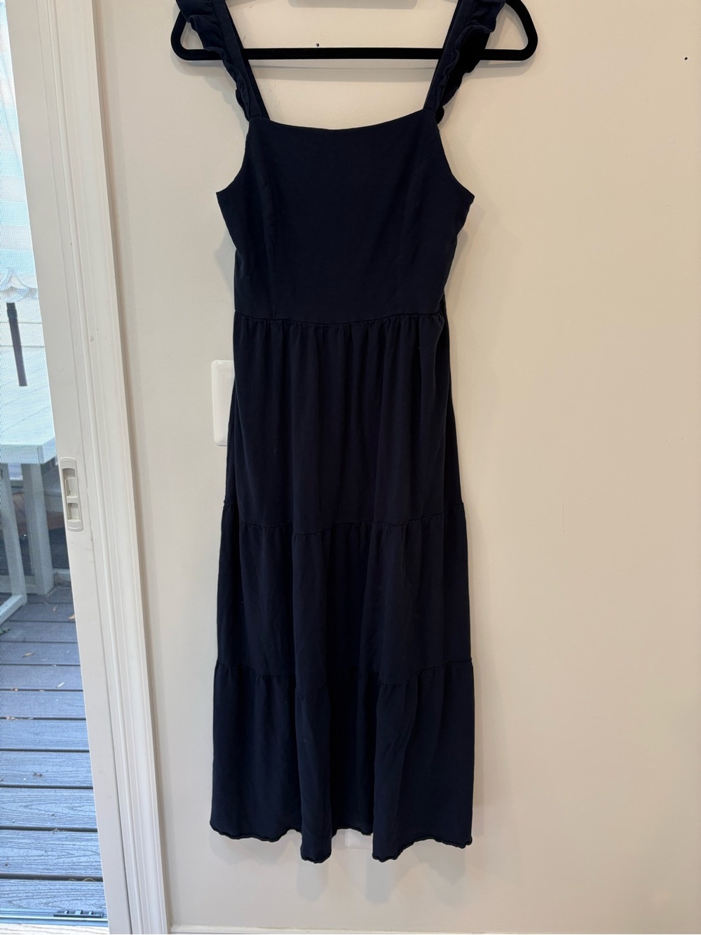Market & Spruce Ravyn Rayon Sleeveless Navy Tiered Maxi Dress